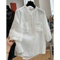 SHIMANQING | เสื้อแขนสั้นสไตล์แคชชวลสำหรับลดความอ้วน
