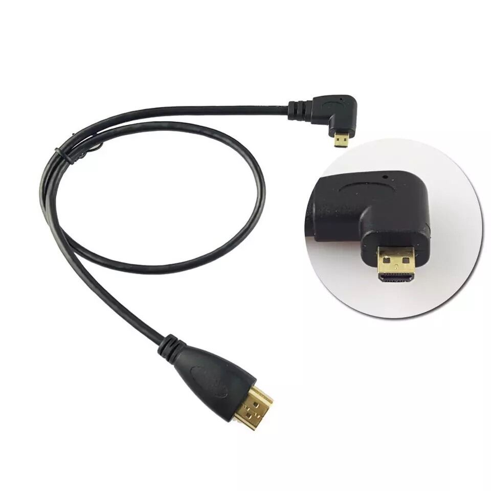 90องศา Micro HDMI To HDMI micro HDMI 0.3CM Cable สำหรับกล้องดิจิตอล