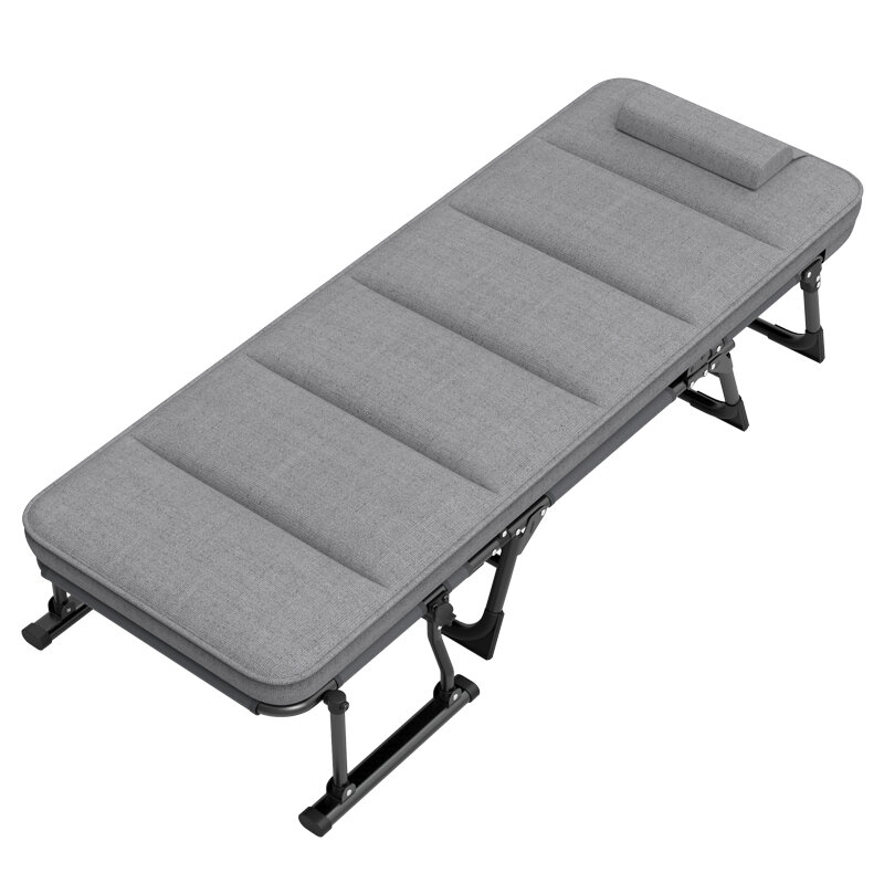 Foldable Sofa Bed Single Person Simple Design Extendable Bed for Balcony Nap Multi-Function Steel Frame Metal And Cotton Linen Presyo 6,960 Piso*Libreng Shipping