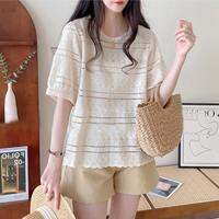 AIYITI | เสื้อผ้าลูกไม้แขนสั้นแบบโปร่งสำหรับผู้หญิงไซส์ใหญ่