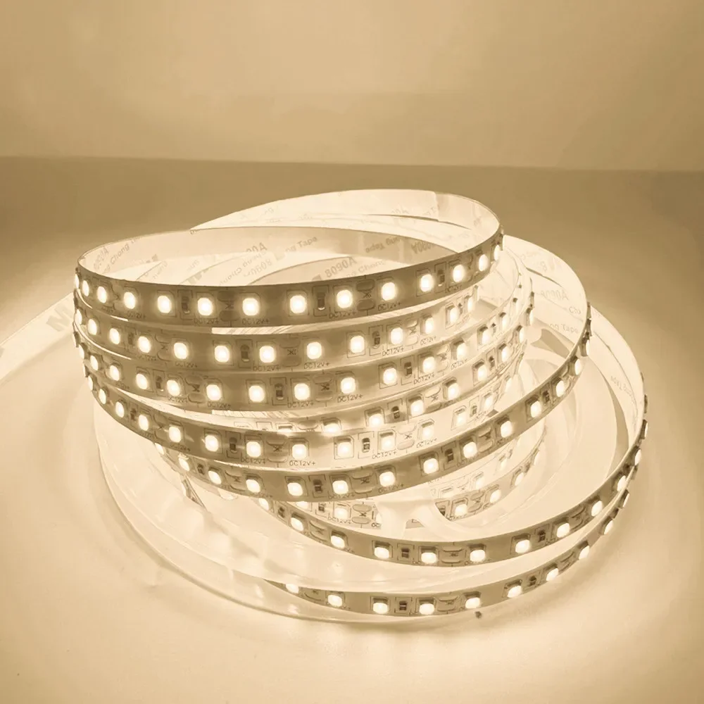 ไฟแถบ LED SMD2835 10M 5M 12V 24V ความหนาแน่นสูง 240LEDs/M ปรับความสว่างได้ แถบไฟแบบยืดหยุ่นสำหรับตกแต่งห้องและพื้นหลังทีวี