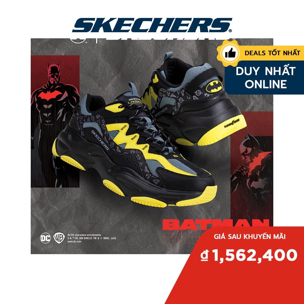 Skechers nam giày thể thao thường ngày dc collection sport lander s air-cooled memory foam - 802016-bkmt