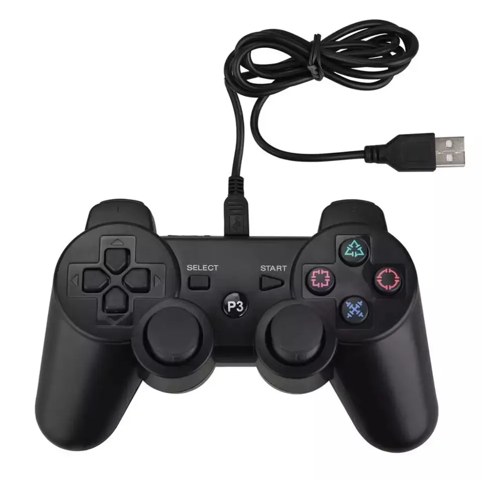 USB Wired Controller สำหรับ PS3จอยสติ๊กเกมคอนโทรลเลอร์ Joypad สำหรับ PS3 Dual การสั่นสะเทือน USB Gamepad สำหรับ PS3เกมคอนโซล