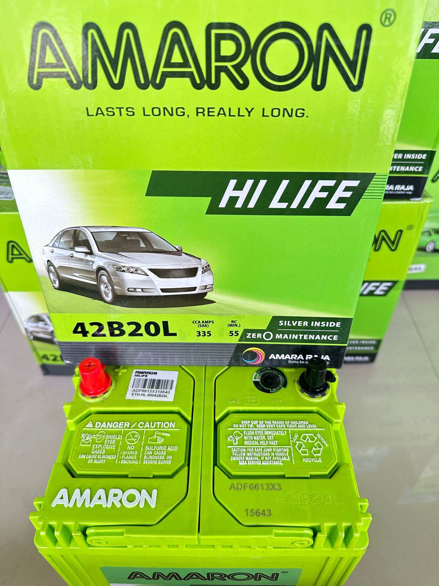 Amaron รุ่น42B20L (รับประกัน 2 ปี) ขนาดยาว20 กว้าง13 สูง23 เซนติเมตร Honda city, Jazz, Brv,Brio, amaze, Freed, mobilio, Mitsubishi Mirage-Attrageรุ่นเก่า ราคา 2,190 บาท*ส่งฟรี