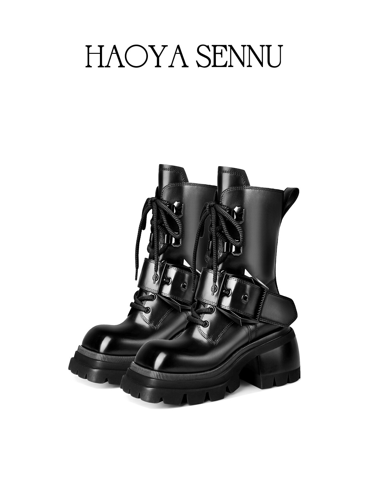 HAOYASENNU | Original Trendy Martin Boots Flat Heel Short Boot Thick Sole ราคา 9,985 บาท*ส่งฟรี