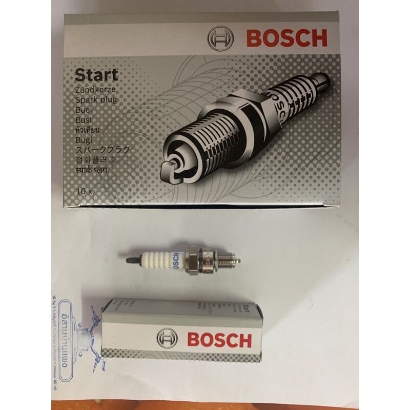 BOSCH หัวเทียน 4 จังหวะเกลียวสั้น แท้ 100% Wave100/110 Dream100 Nice100/100 Fresh Mio Fino X1 Spark z Step Smash Best