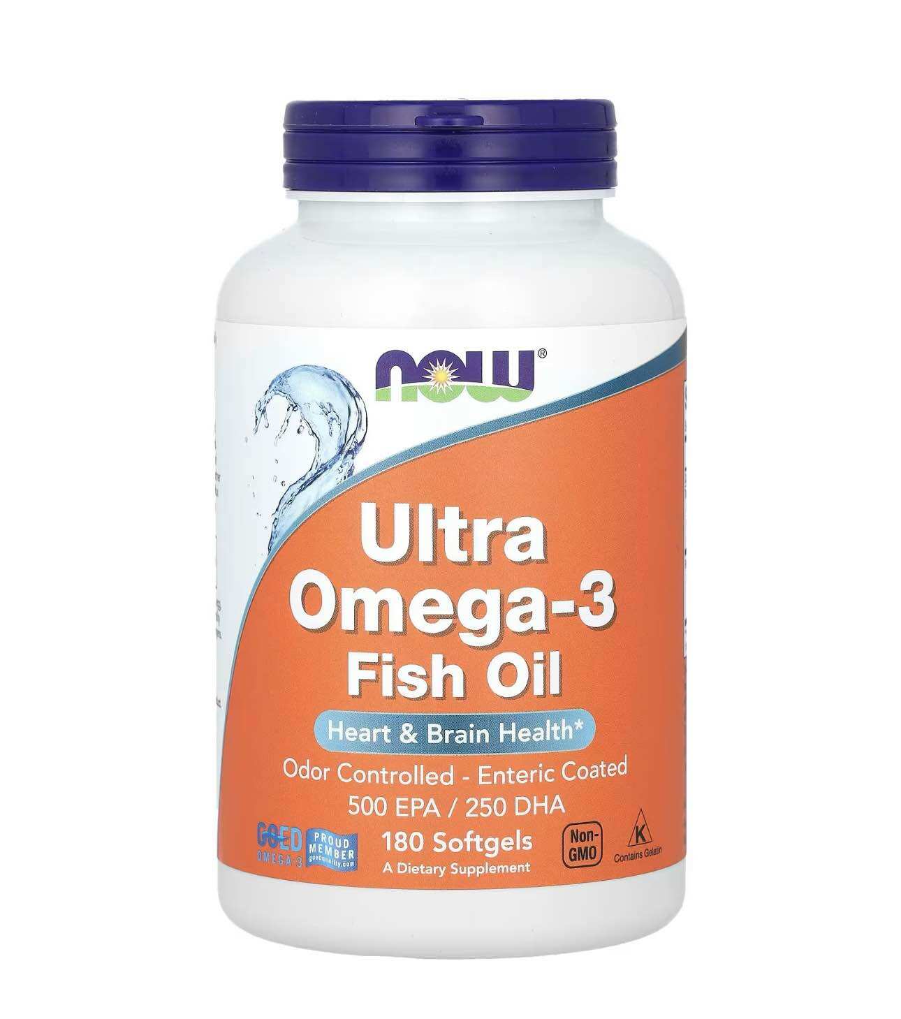 Now Foods น้ำมันปลา Ultra omega 3 180 เม็ด หมดอายุ 2028 ราคา 1,750 บาท*ส่งฟรี