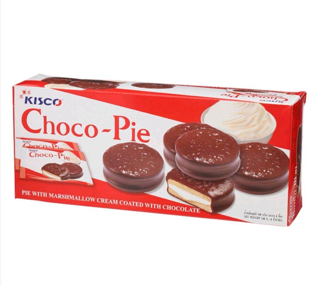 Kisco Choco​-Pie ช็อกโก้พายสอดไส้มาร์ชเมลโลว์​ ขนาด​ 168​ กรัม