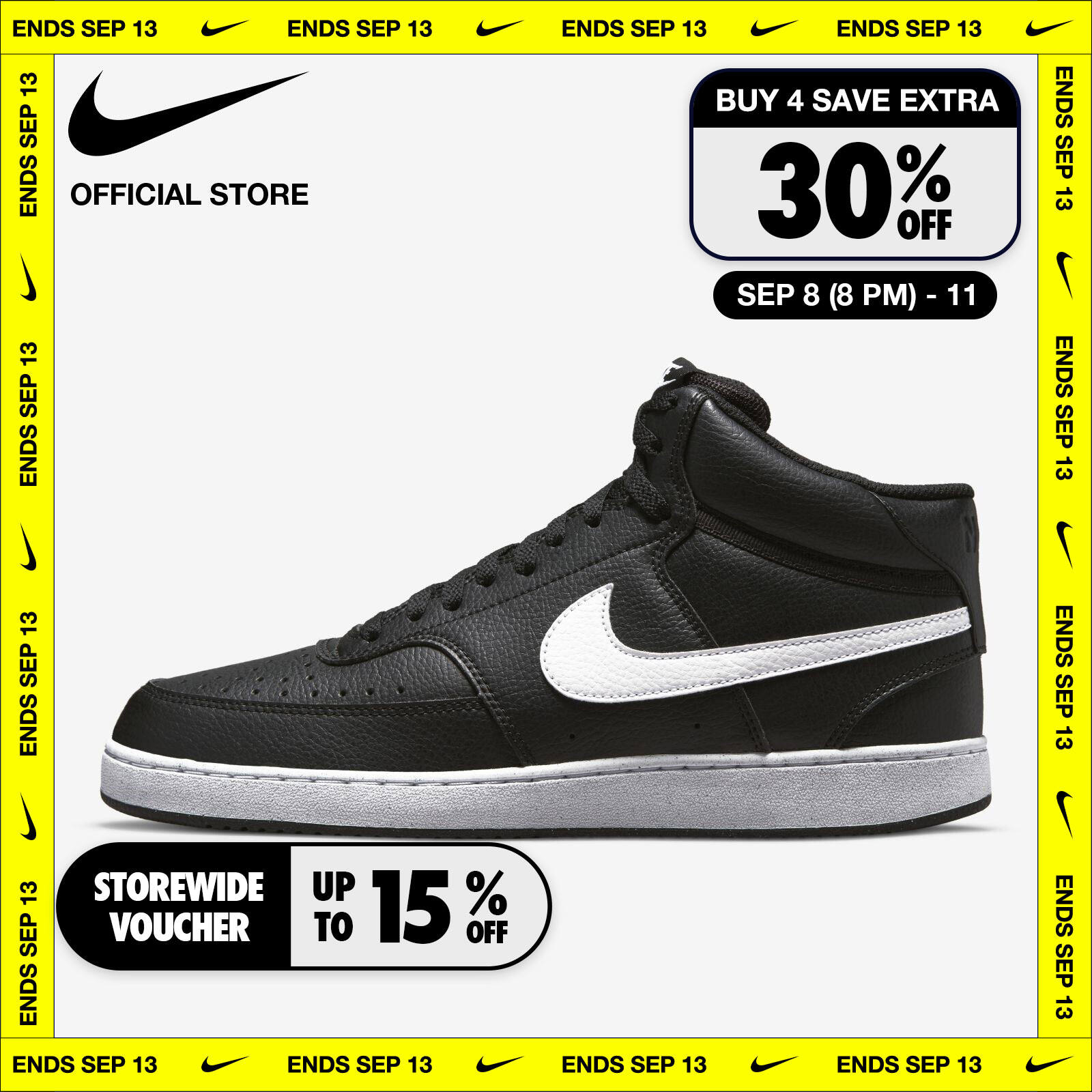 Nike Men's Court Vision Mid Next Nature Shoes - Black รองเท้าผู้ชาย Nike Court Vision Mid Next Nature - สีดำ ราคา 2,322 บาท*ส่งฟรี