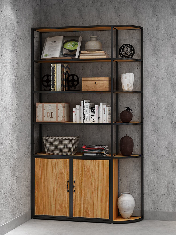 ชั้นวางของ ตู้จัดเก็บอเนกประสงค์ OUJUGEJIAJU Loft Industrial Wall ชั้นวางหนังสือศิลปะสร้างสรรค์