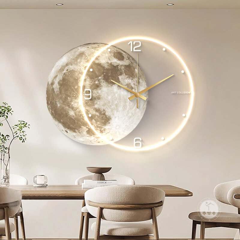 XIANGTUYIN | High-end Moon Wall Art with Clock LED Light ราคา 1,383 บาท*ส่งฟรี