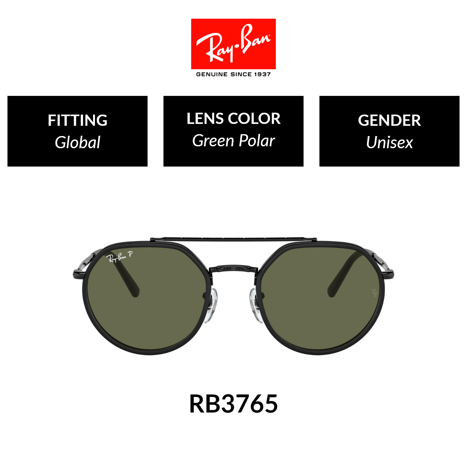 Ray-Ban RB3765 002/58 size 53 - Sunglasess ราคา 9,150 บาท*ส่งฟรี