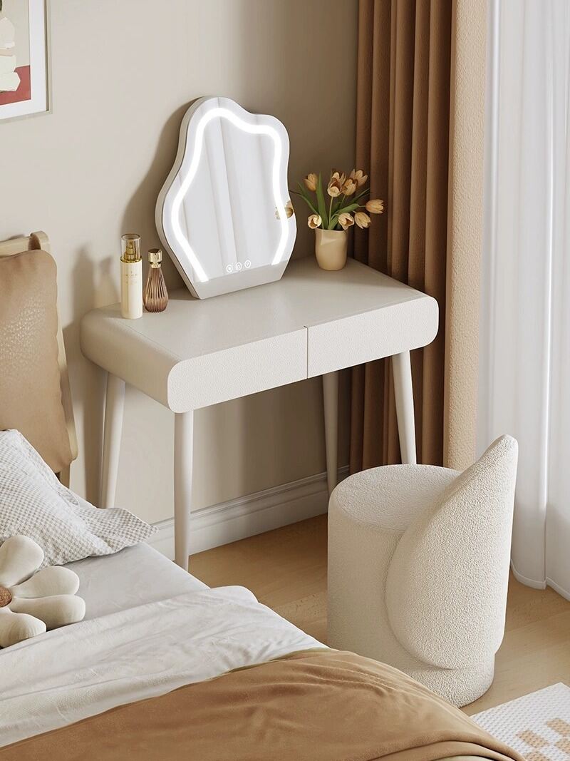 รูปสินค้า YANGYING | Cream Style Bedside Dressing Table for Small Bedrooms Extendable