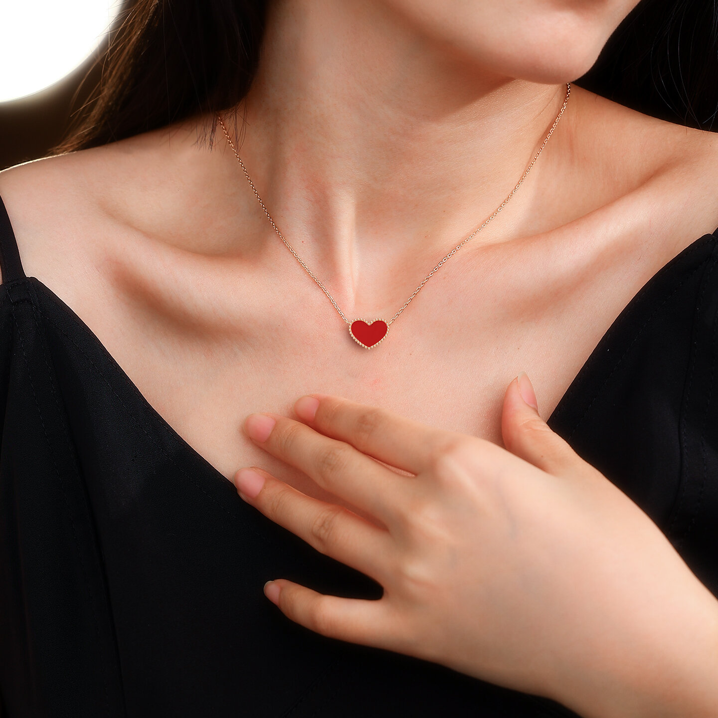 [HANJIU | Red Heart Necklace Sterling Silver Luxury,HANJIU | Red Heart Necklace Sterling Silver Luxury,] ราคา 2,809 บาท*ส่งฟรี