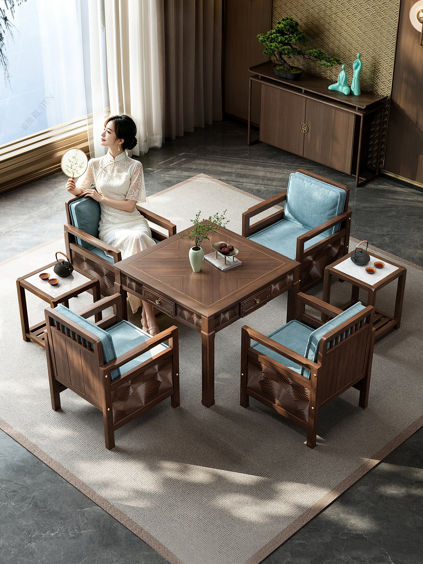 Ruiteng | High-end Real Wood Mahjong Table ราคา 59,134 บาท*ส่งฟรี