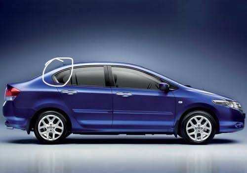 โครเมี่ยมครอบเสากระจกหูช้างหลัง สำหรับ Honda City 2008-2013 มาพร้อมกาว2หน้า ราคา 350 บาท*ส่งฟรี