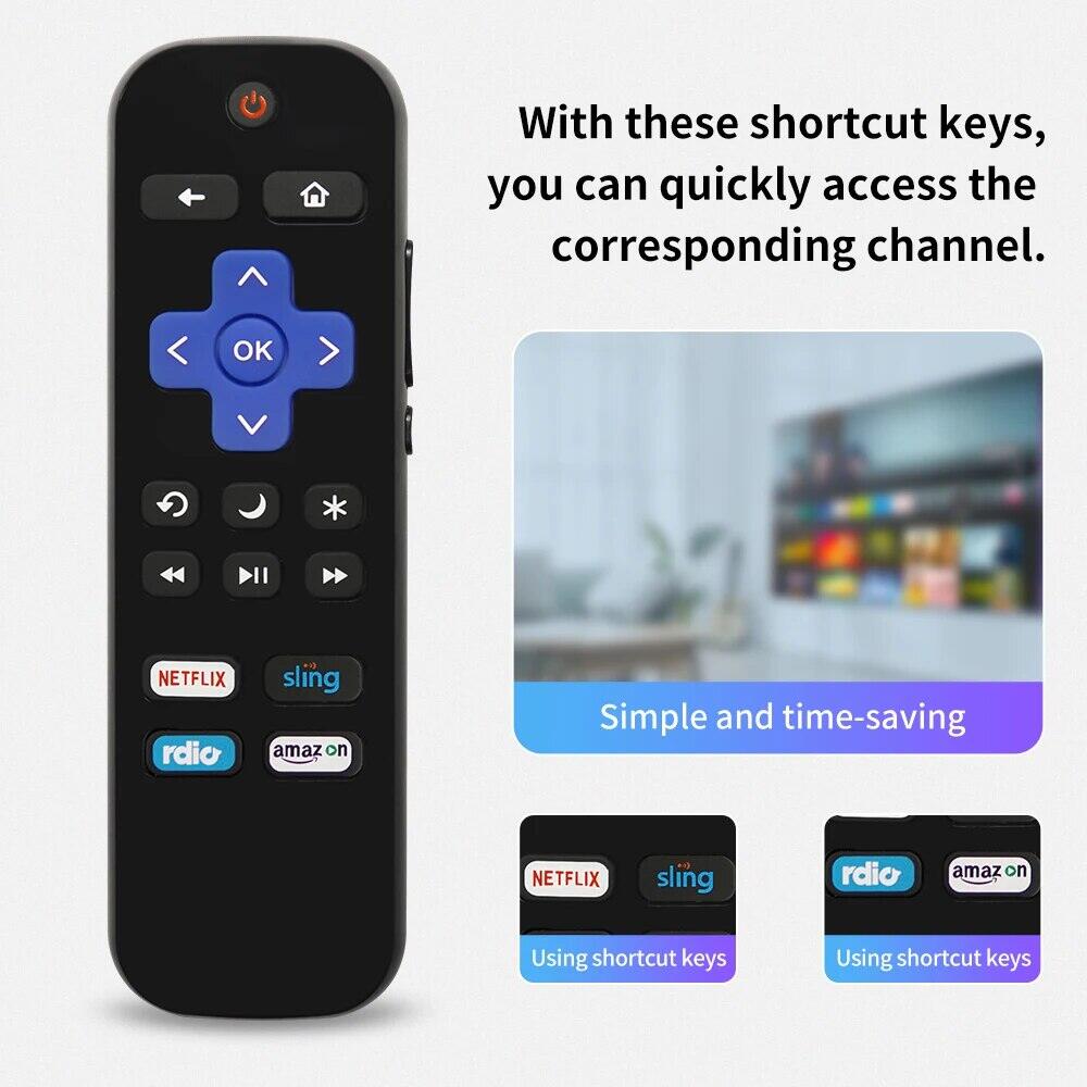 Roke Rk RK-NSRA รีโมทคอนโทรล roku TV พร้อมปุ่มปรับระดับเสียงและปุ่มเพาเวอร์ ...