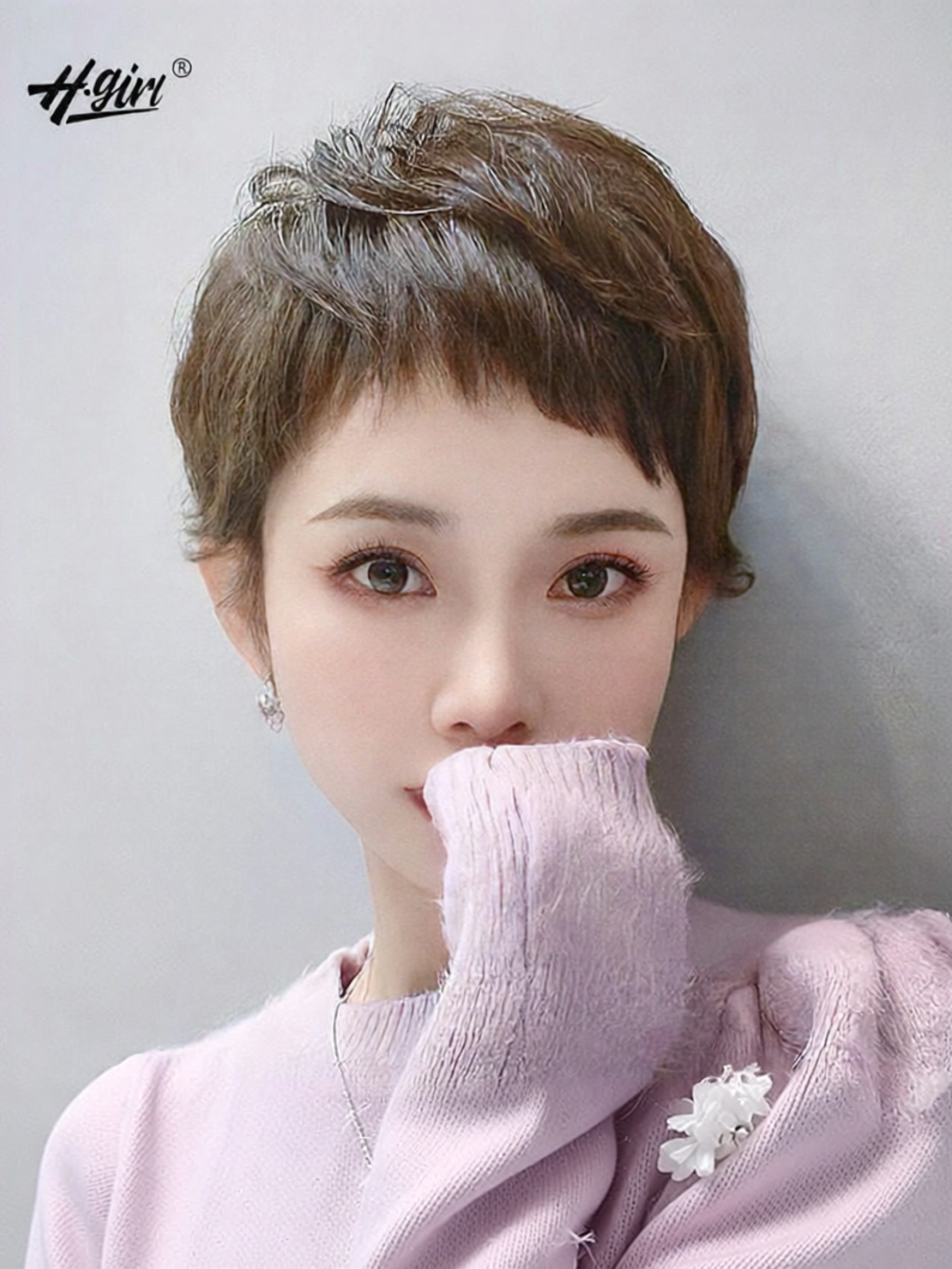 H.GIRL | Real Human Hair Full Wig Short Straight Bob Fringe ราคา 17,021 บาท*ส่งฟรี
