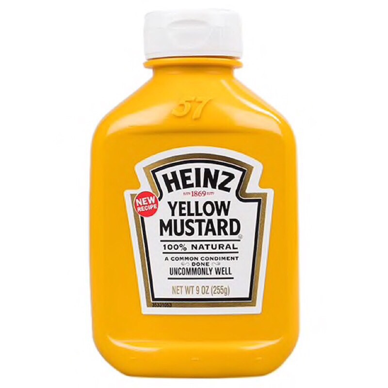 ?? HEINZ Yellow Mustard 100% Natural 255g มัสตาร์ด ?นำเข้าจากอเมริกา?ส่งโดย Kerry?