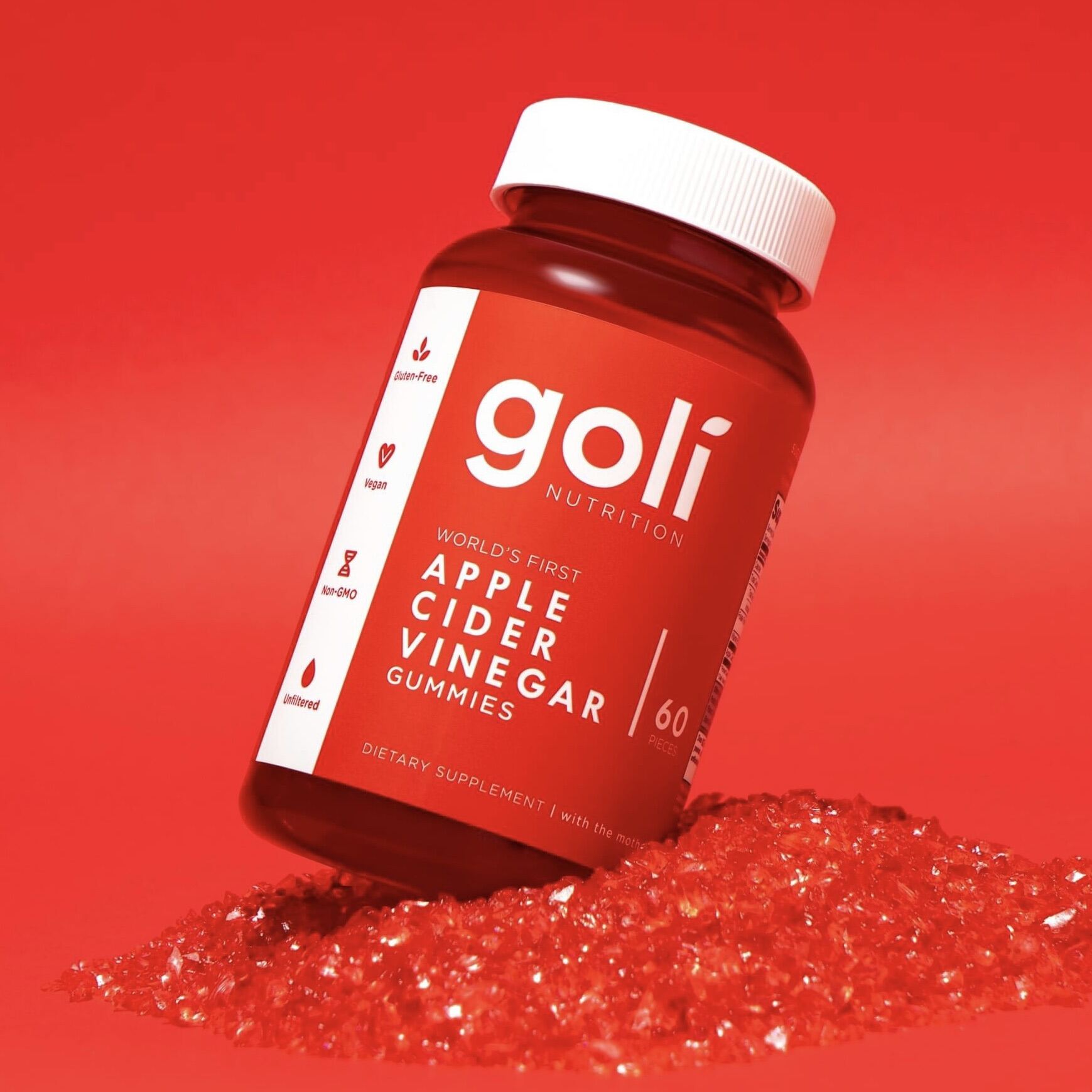 กัมมี่แอปเปิ้ลไซเดอร์ Apple Cider Vinegar Gummies by Goli (60ชิ้น) กัม