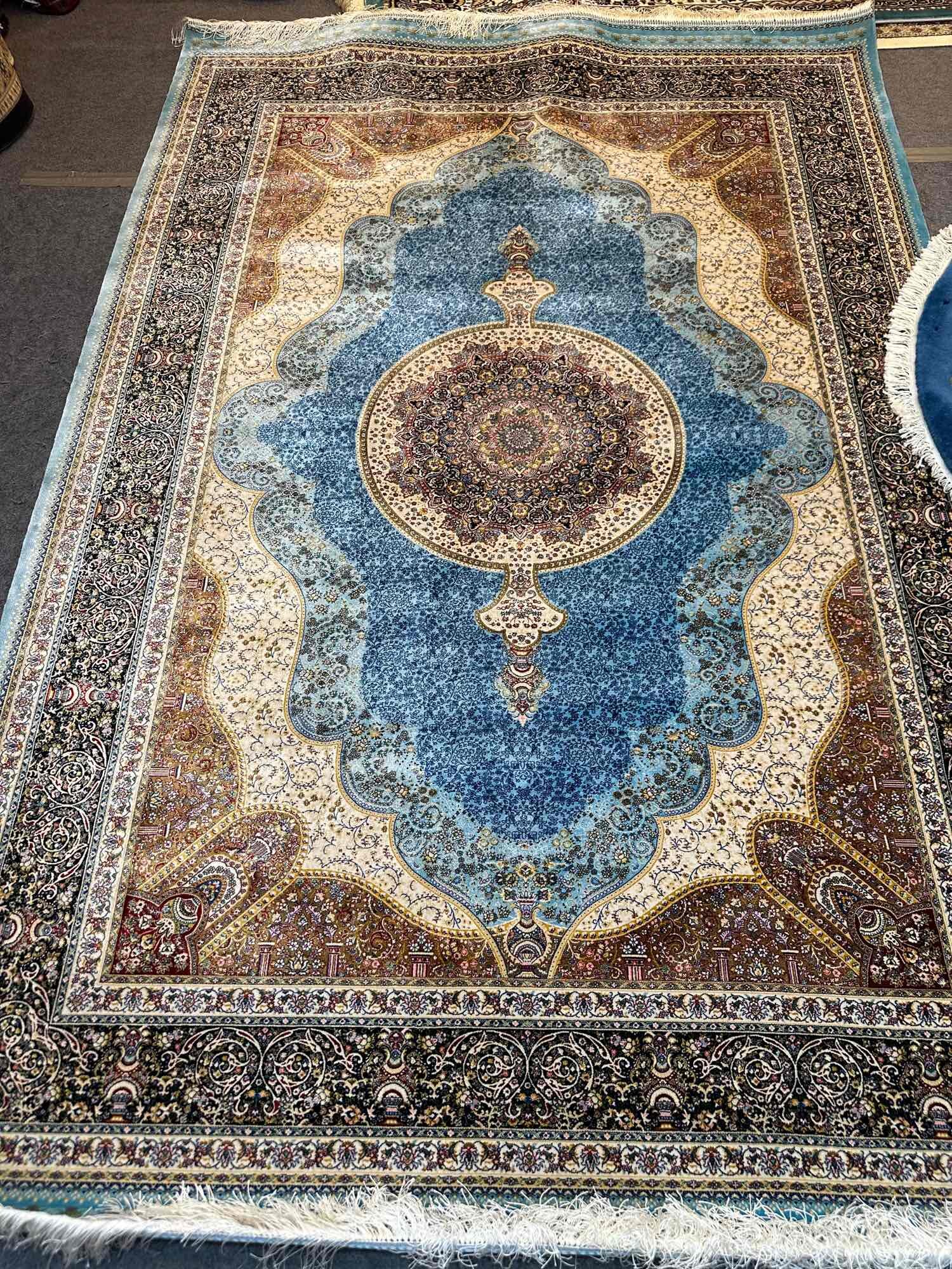 Persian Carpet 150X240 cm – Semi-Handmade Cotton & Silk Rug from Iran | Luxury Oriental Design | Premium Living Room Decor ราคา 65,000 บาท*ส่งฟรี