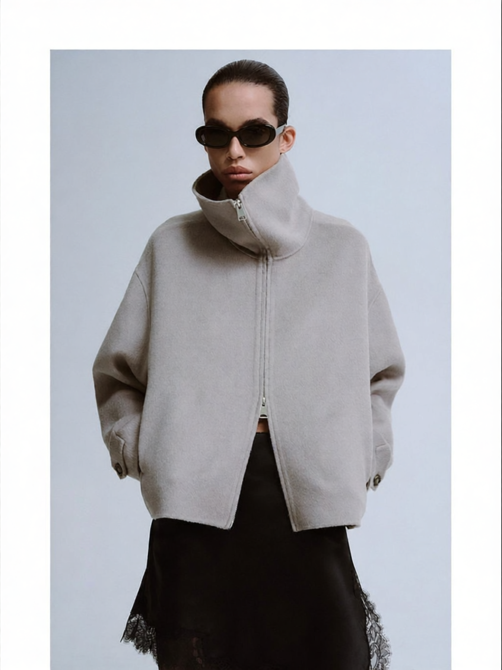 Mango | New Spring Short Wool Blend Jacket with Zipper ราคา 6,547 บาท*ส่งฟรี