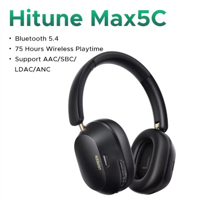 HiTune Max5C หูฟัง ANC ลดเสียง 43dB เสียง Hi-Res LDAC ใช้งานได้ 75 ชม พร้อม Spatial Sound Bluetooth 5.4 สำหรับเกม/ฟังเพลง (สีขาว สีดำ)