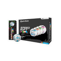 TaylorMade | ลูกกอล์ฟ Speed Soft Ink ลูกกอล์ฟสองชั้นสีสันสดใส ความรู้สึกนุ่ม คอนทราสต์สูง แพ็คหลายลูก เหมาะสำหรับมือใหม่และผู้เล่นทั่วไป