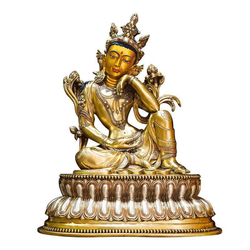 CHUANGLONG | Tibetan Avalokitesvara Statue Home Decor Piece Golden Engraved Silver ราคา 1,549,573 บาท*ส่งฟรี