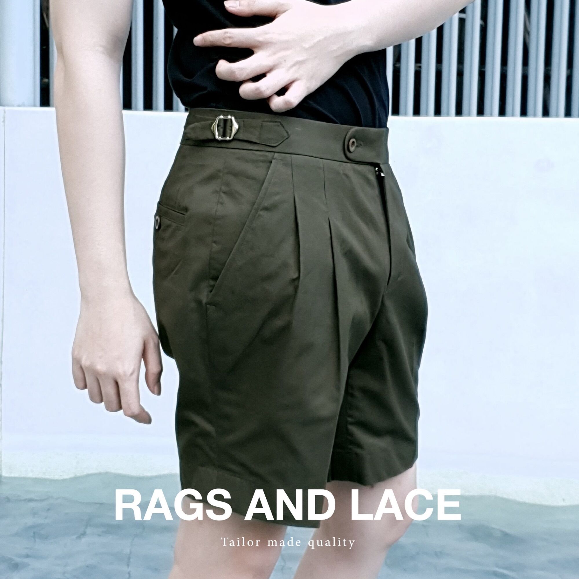 Rags and Lace [Shorts] กางเกง signature ผ้า cotton สี Olive - Rags and ...