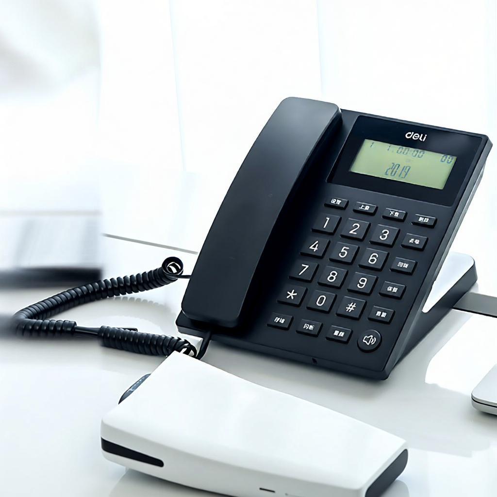 Deli | Incoming Call Display Wired Hands-Free Voice Announcing Desk Phone 45 Degree Angle ราคา 865 บาท*ส่งฟรี