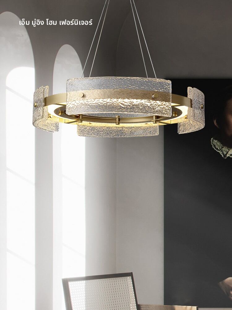 MUYING | Water Ripple Design Luxury Copper Chandelier for Staircase and Villa Living Room ราคา 12,587 บาท*ส่งฟรี