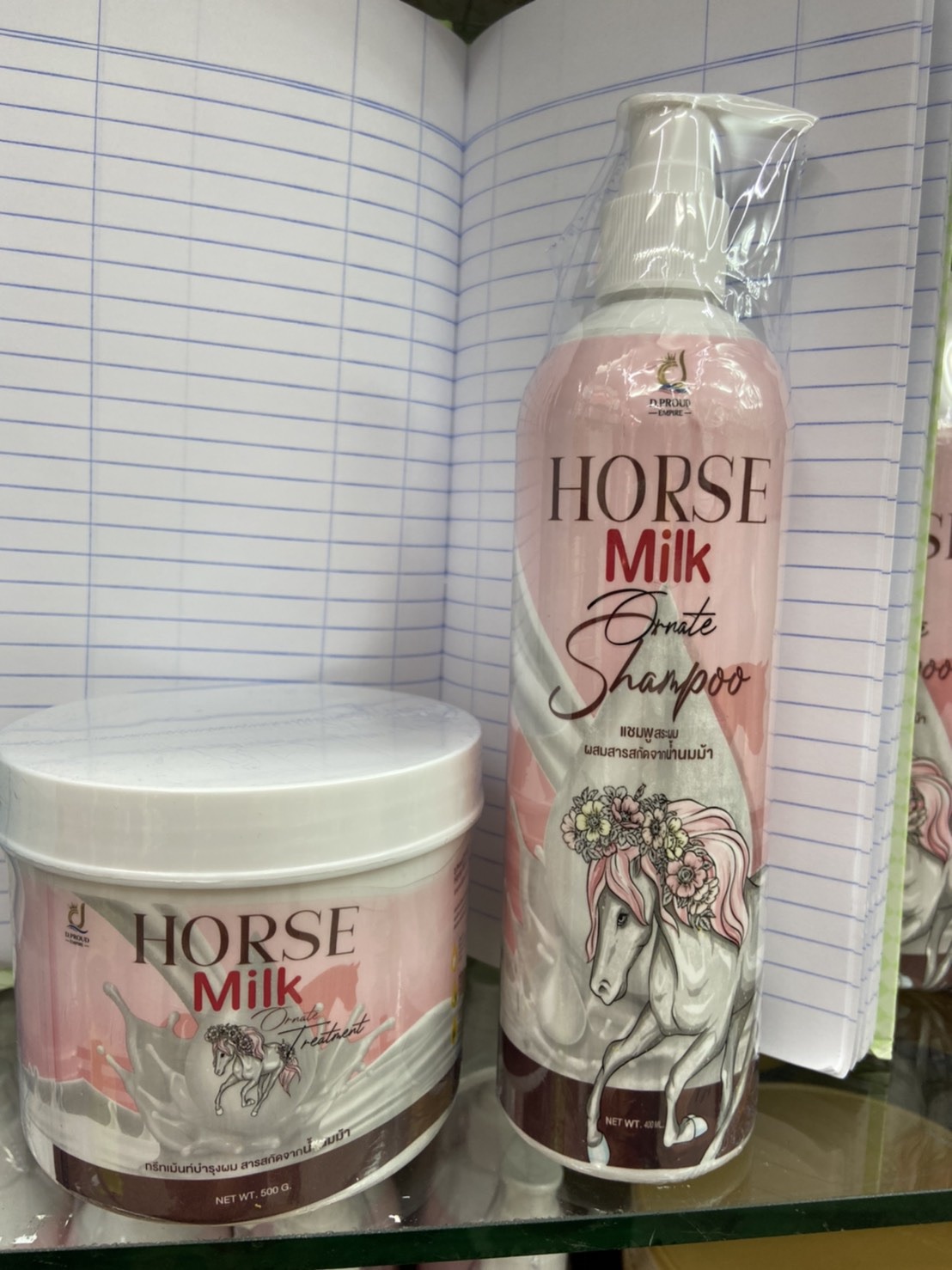 (2 ชิ้น) Horse milk shampoo + Horse milk treatment แชมพูน้ำนมม้า+ทรีทเม้นท์น้ำนมม้า
