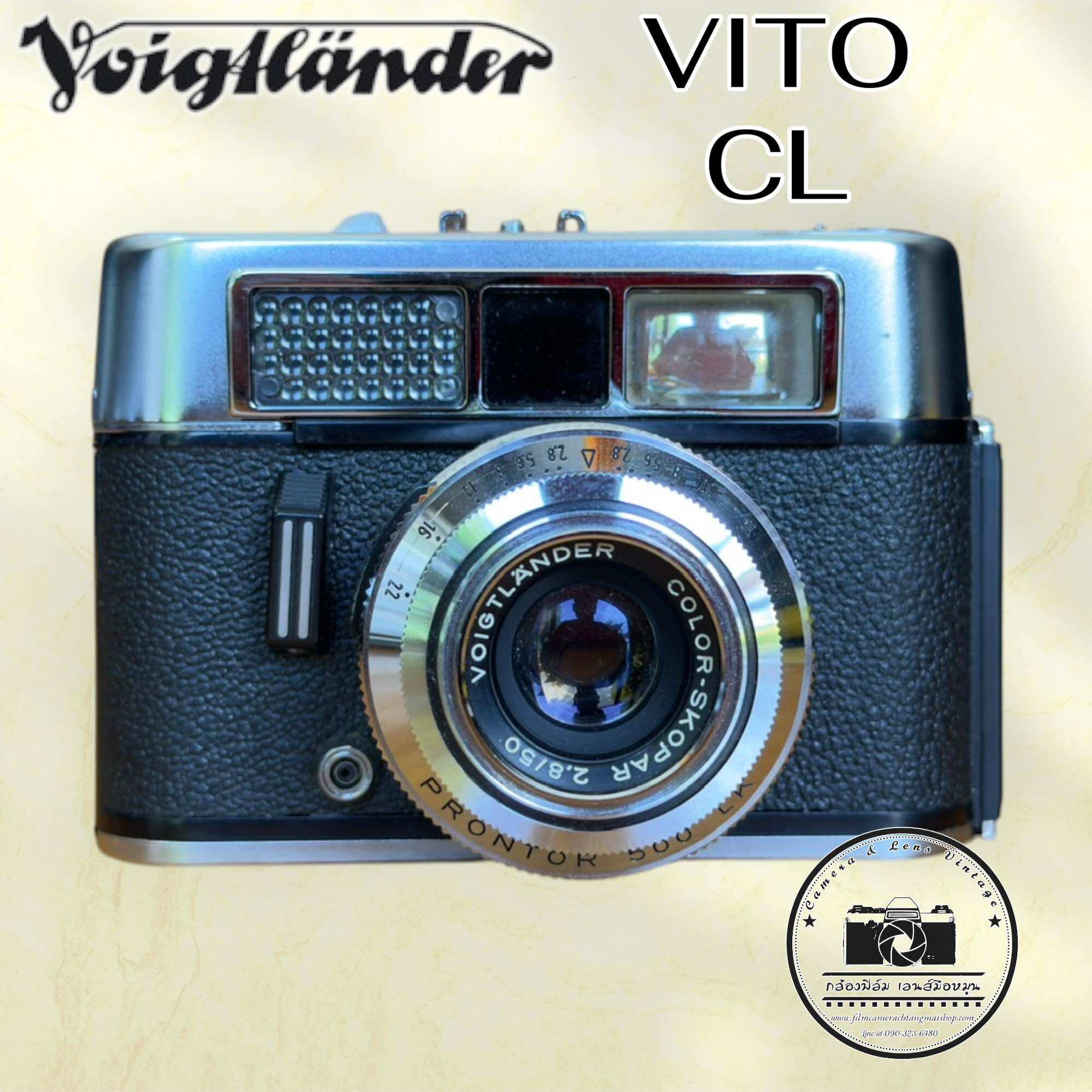 Voigtländer Vito Cl Antique Film Camera with Voigtländer Color-Skopar 2.8/50 Lens, Used for Taking Black and White Photographs. ราคา 3,590 บาท*ส่งฟรี