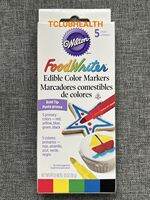 Wilton FoodWriter Edible Color Markers ปากกาเขียนขนม Cookie Magaron Bakery หลากสี มี 5 ด้าม ใน 1 กล่อง ปากกากินได้ ปากกาตกแต่งขนม ปากกาเบเกอรี่ คุณภาพดี [ของแท้💯% จาก USA 🇺🇸]