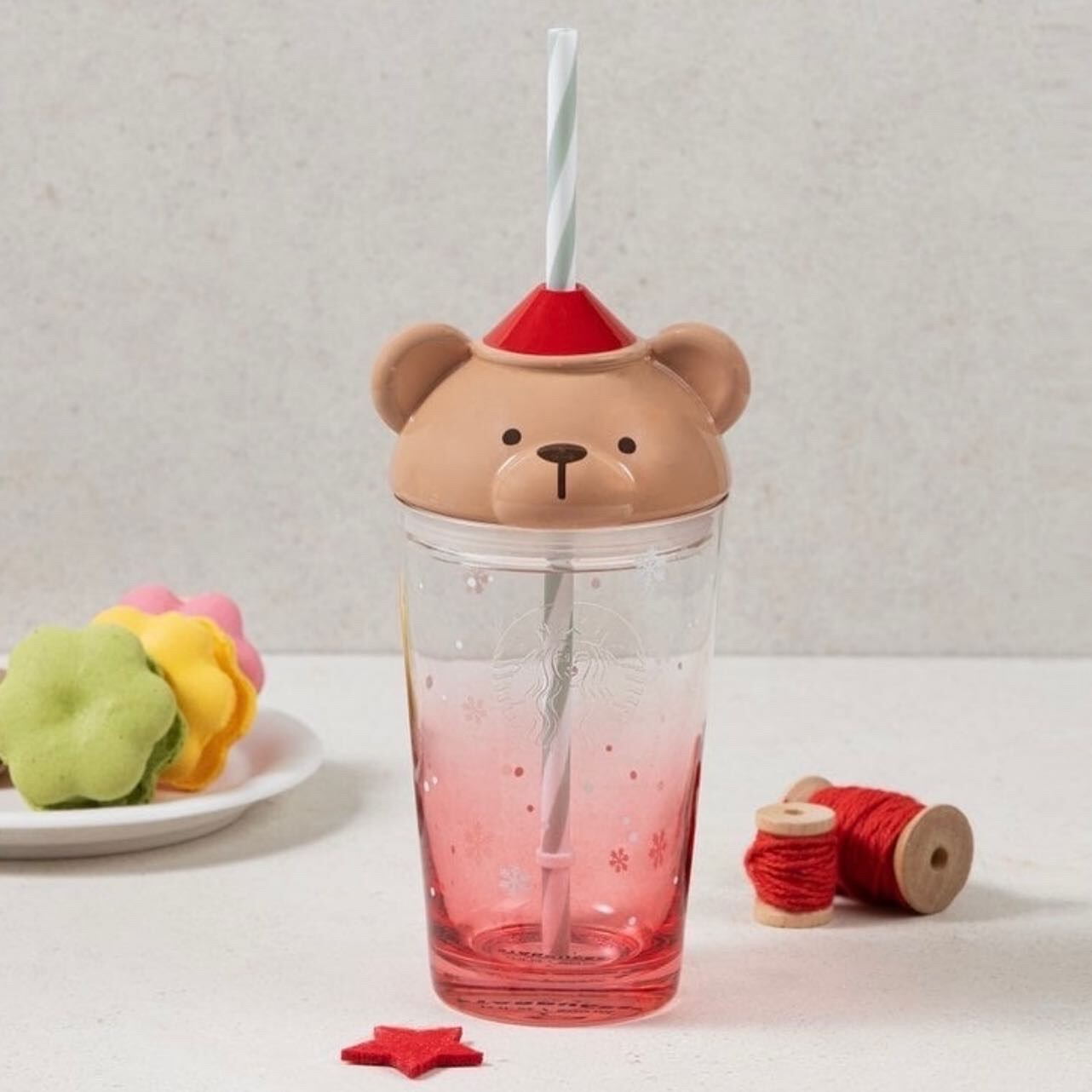 ของแท้ ???? แก้ว Starbucks Korea Holy Bear Glass Cold Cup 500ml