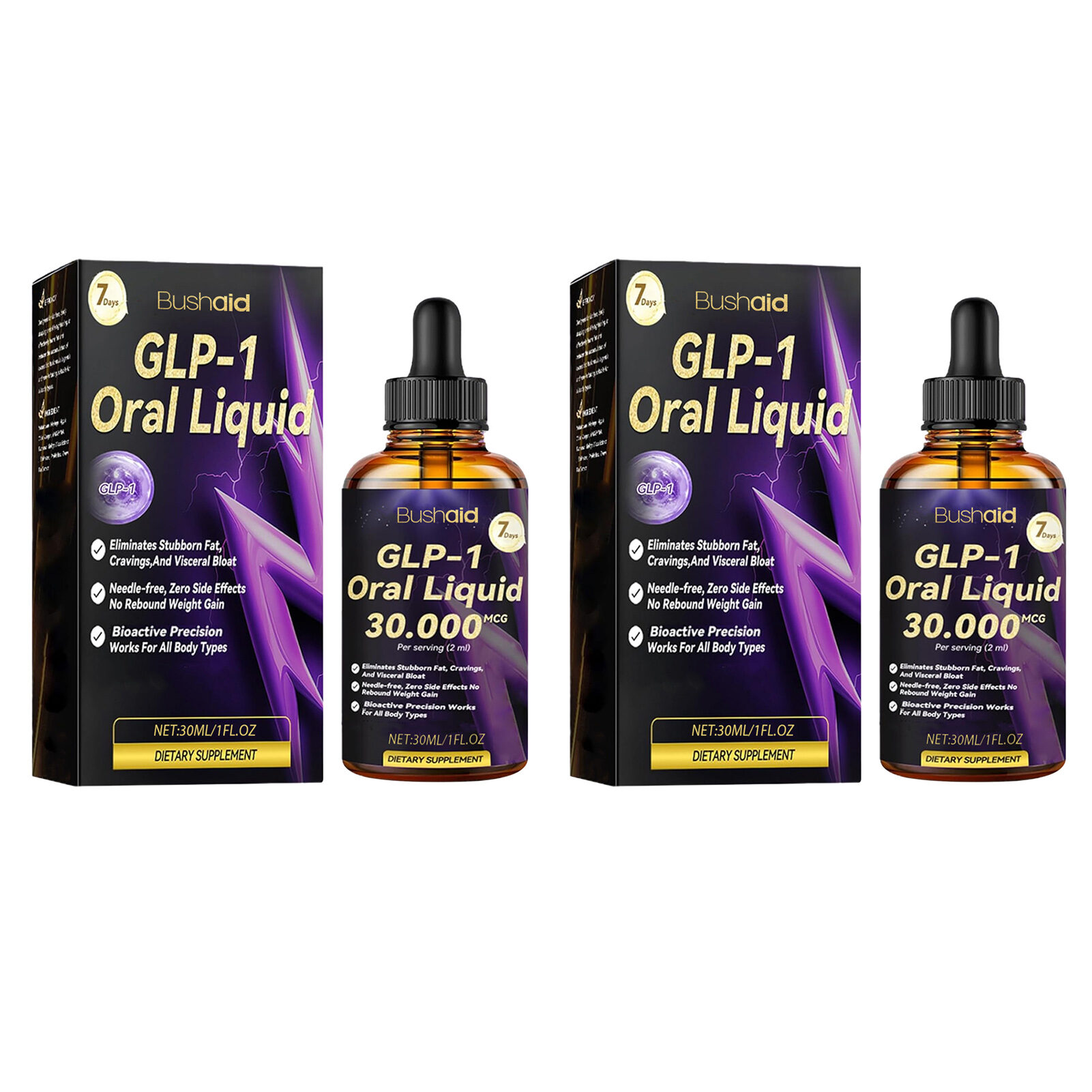 GLP-1 30ml Oral Liquid Peptide Complex Serum อาหารเสริมลดน้ําหนักธรรมชาติลดน้ําหนักหยด, สําหรับ Body Care สําหรับผู้หญิงผู้ชาย