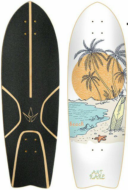 3.0 Land Surf Skateboard Deck Carver Carbonized Bamboo Fiberglass