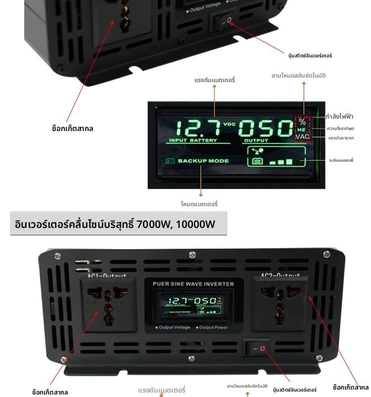 YIYUE | Non-crystalline Pure Sine Wave Shell Core Solar Inverter 4000-6000W ราคา 5,057 บาท*ส่งฟรี