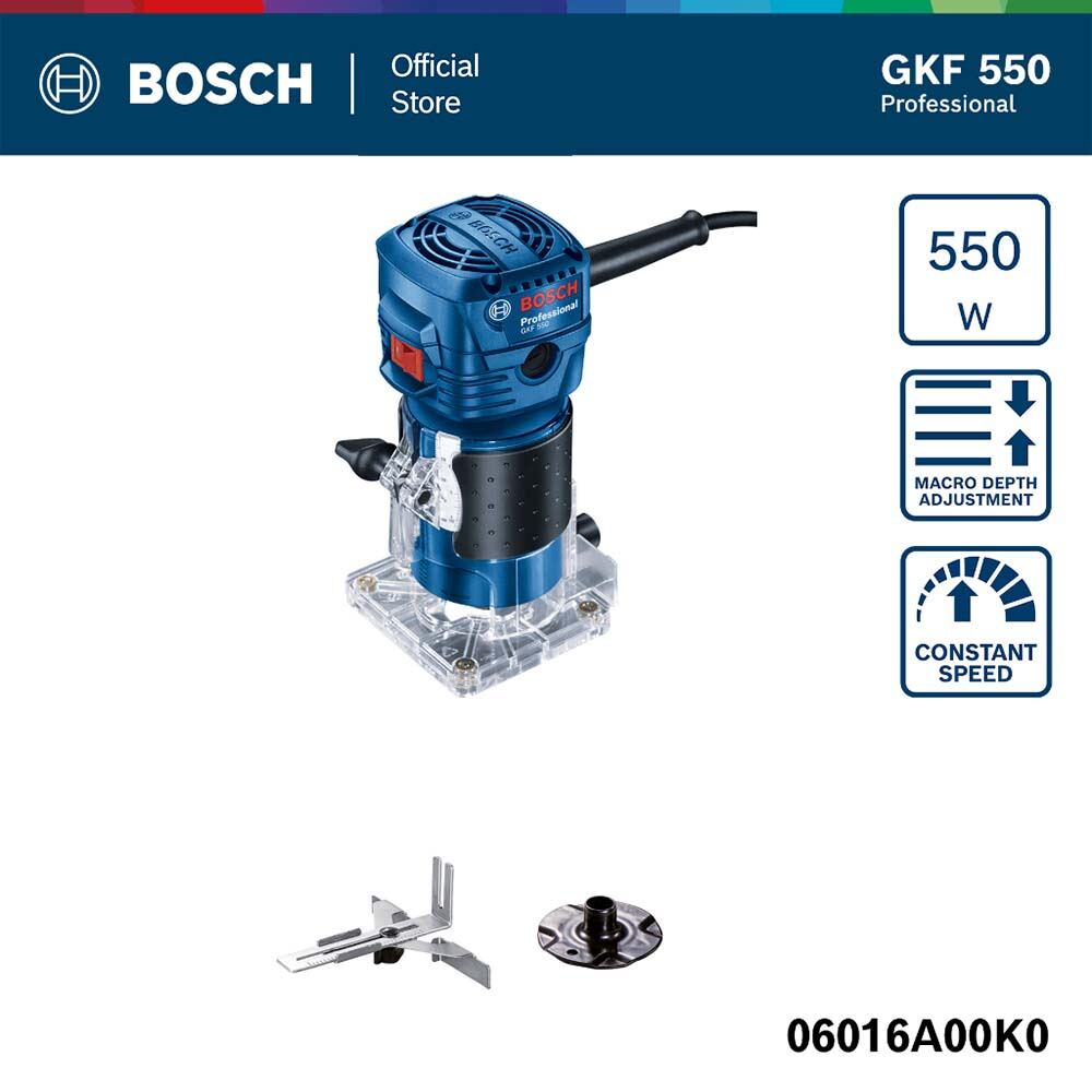 BOSCH เครื่องเซาะร่องไม้ GKF 550 เครื่องเซาะร่องไม้ ประกันนาน 12 เดือน ราคา 3,349 บาท*ส่งฟรี