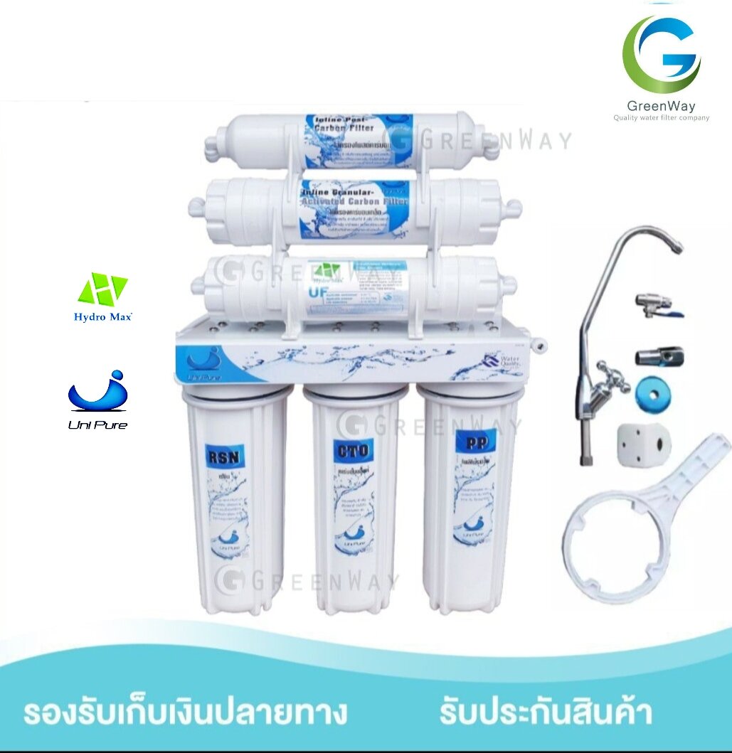 เครื่องกรองน้ำดื่ม 6 ขั้นตอน UNI PURE ระบบ UF กรอง 0.01 MICRON ราคา 2,590 บาท*ส่งฟรี