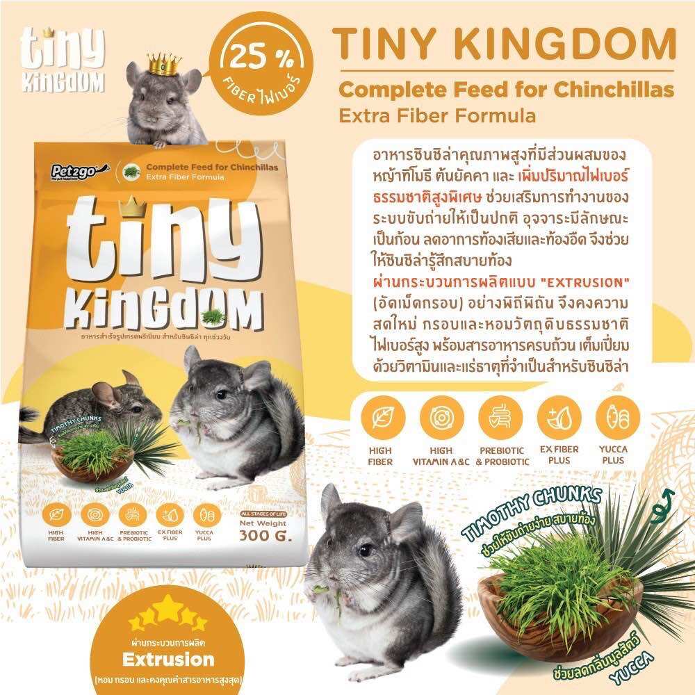 Tiny Kingdom (ไทนี่ คิงด้อม) อาหารกระต่าย แฮมเตอร์ และชินชิล่า ขนาด 300 ...
