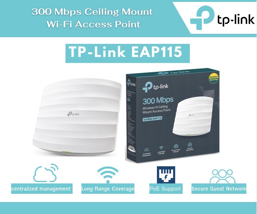 TPLink EAP115 300 Mbps Ceiling Mount WiFi Access Point Lazada.co.th