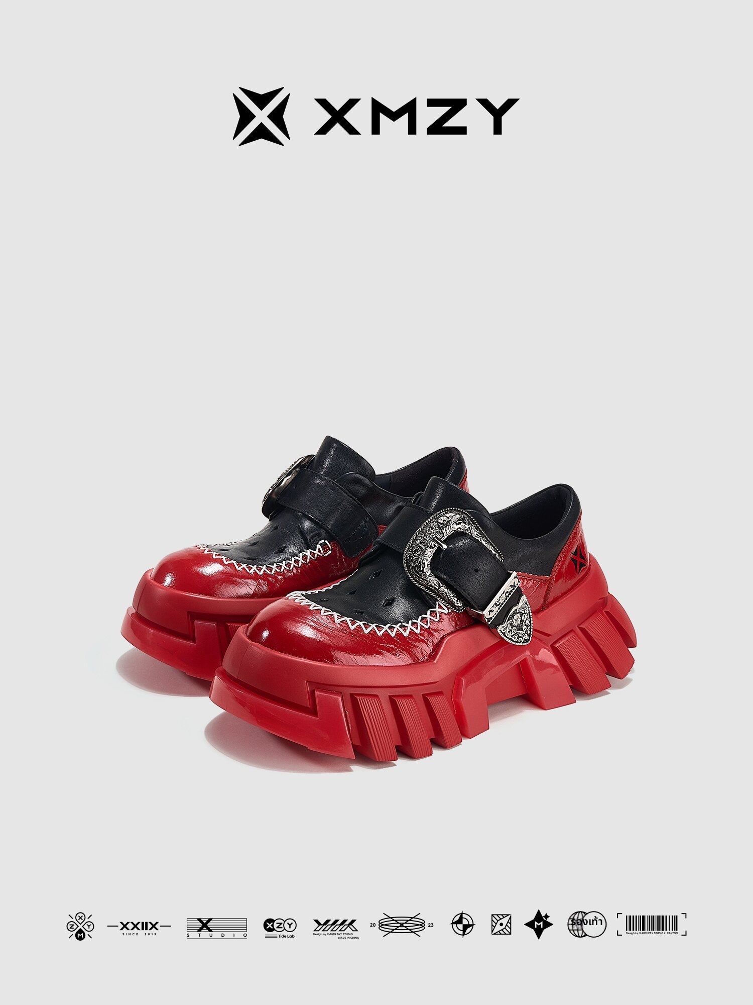 XMZY | Fashion Vintage Buckled Platform Loafers ราคา 8,475 บาท*ส่งฟรี