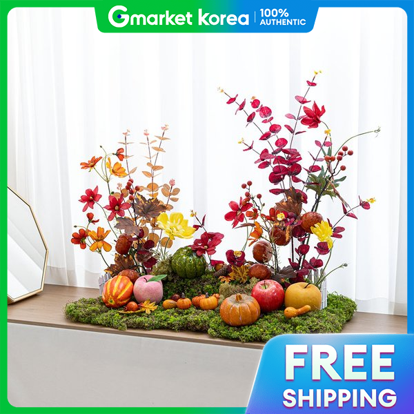 Thanksgiving Cosmos Artificial Flower Fruit Centerpiece Autumn Interior Pumpkin Decoration 70x60cm ราคา 4,314 บาท*ส่งฟรี