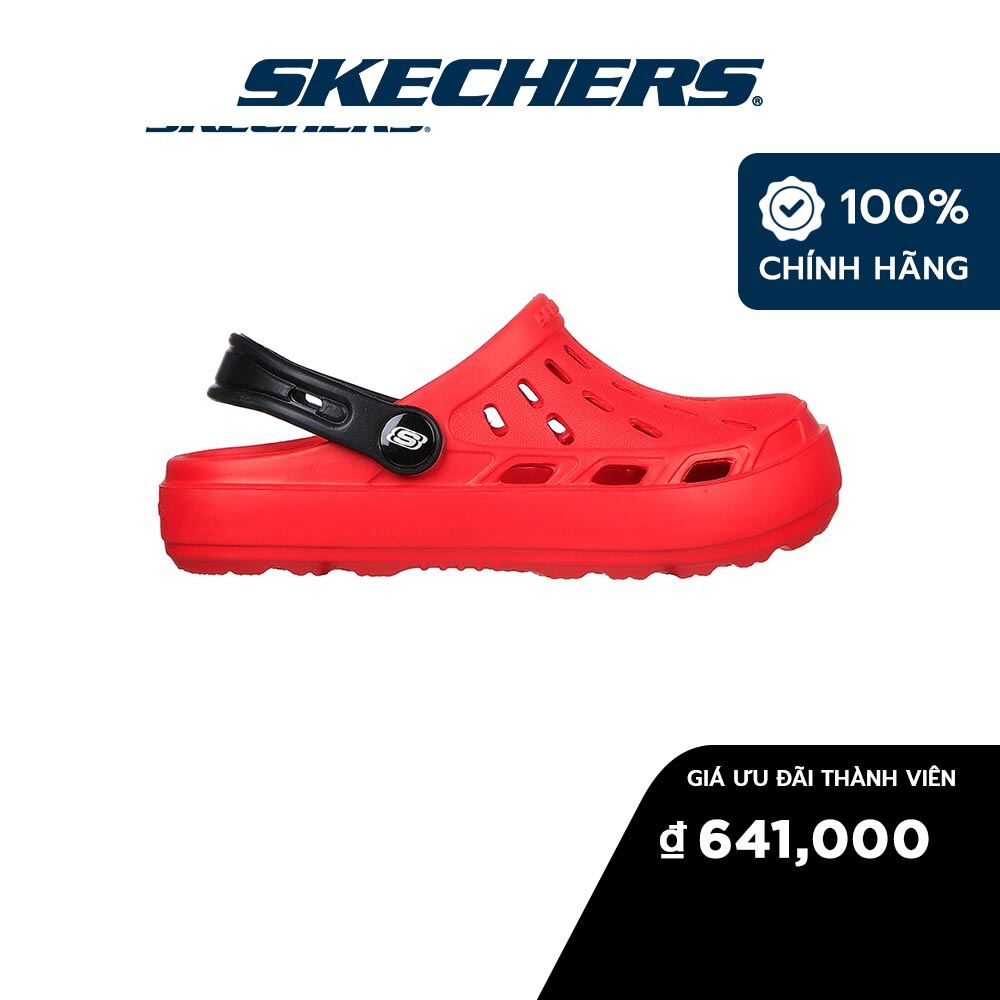 Skechers bé trai dép đúc bít mũi đi mưa đi bộ giặt máy được foamies swifters walking eva, foamies, hanger optional, machine washable - 400064l-red