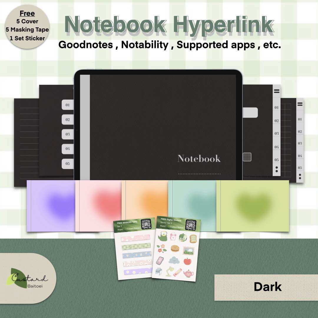 สมุดโน๊ตไฮเปอร์ลิ้งค์ แนวนอน สีดำ ราคา 45 บาท*ส่งฟรี