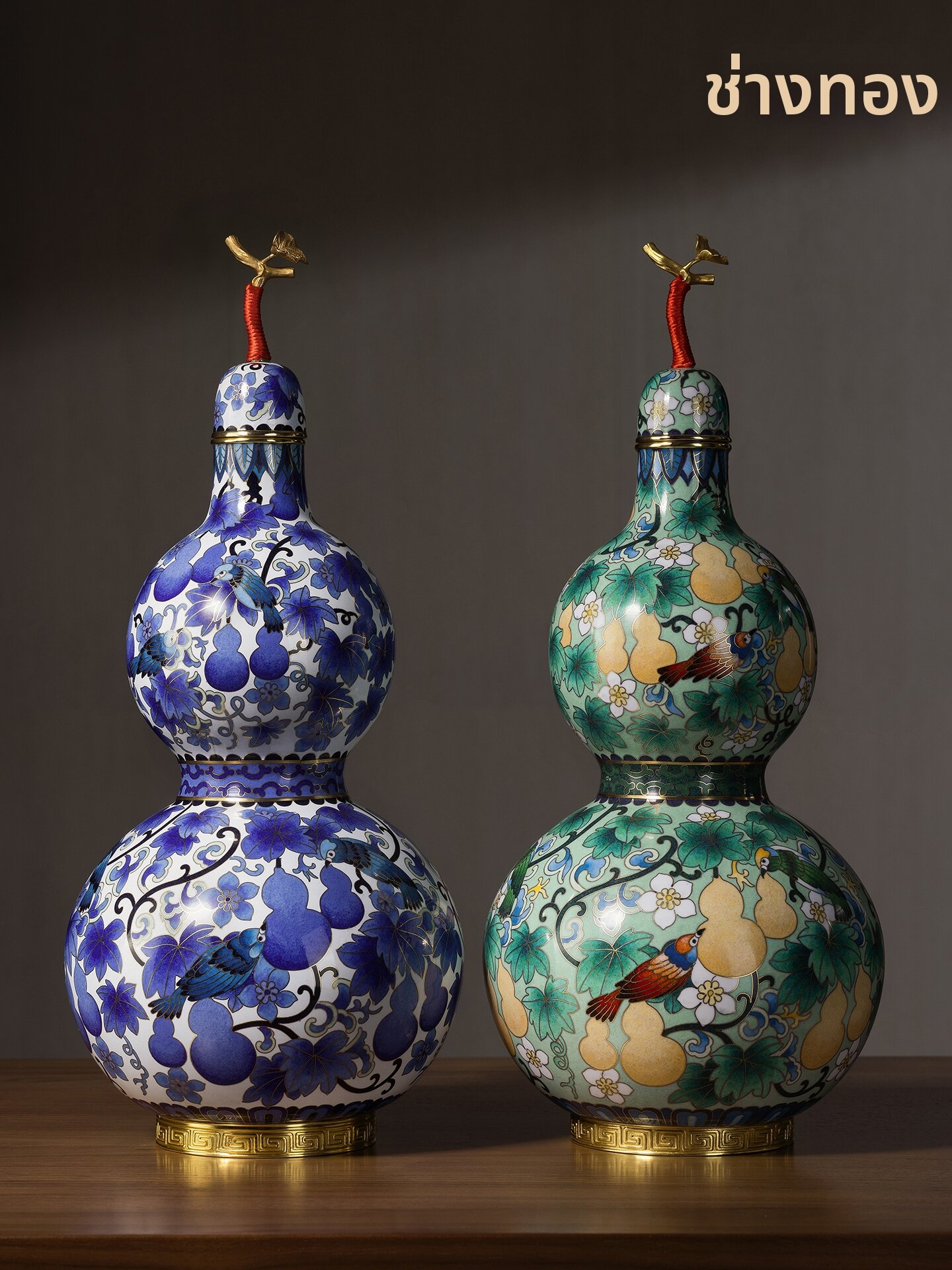 TONGSHIFU | Fu Lu Shuang Quan Copper Cloisonne Gourd Ornament ราคา 64,820 บาท*ส่งฟรี