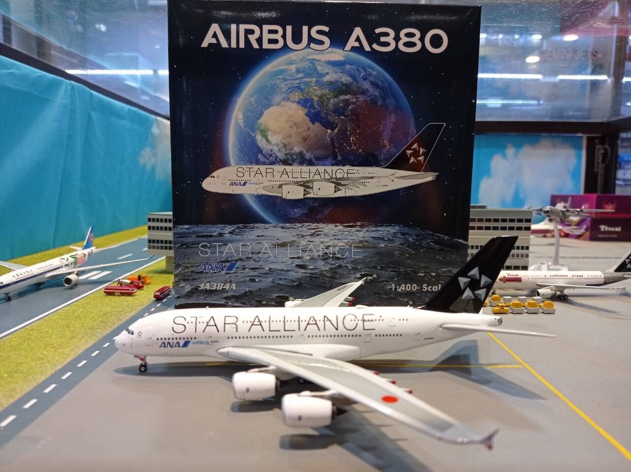 โมเดลเครื่องบิน [P4468] 1:400 ANA A380 JA384A Star Alliance