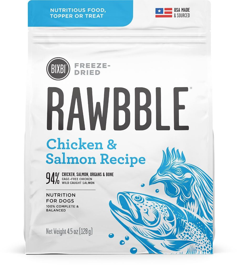 อาหารสุนัข Bixbi Freeze-Dried Rawbble สูตร Chicken & Salmon ขนาด 128 g